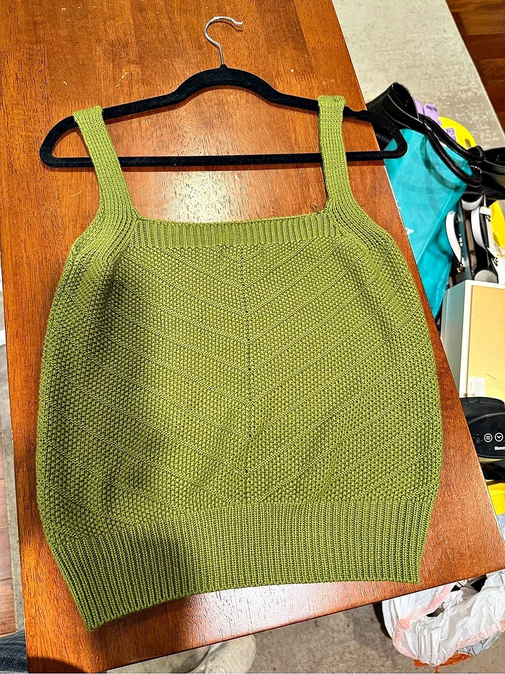 FRNCH Green Knit Tank Sweater Size Small Like New